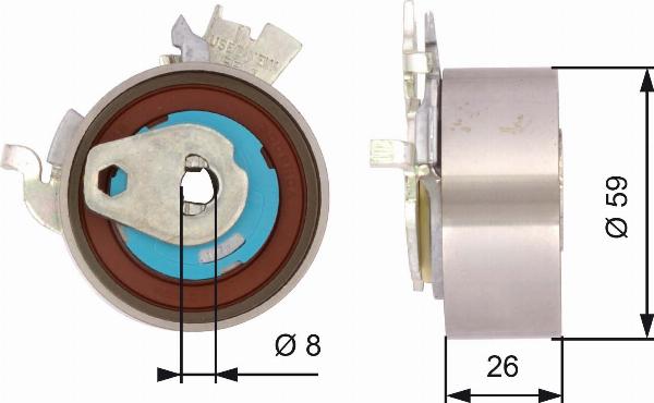 GATES T43154 - Натяжна ролик, ремінь ГРМ autocars.com.ua