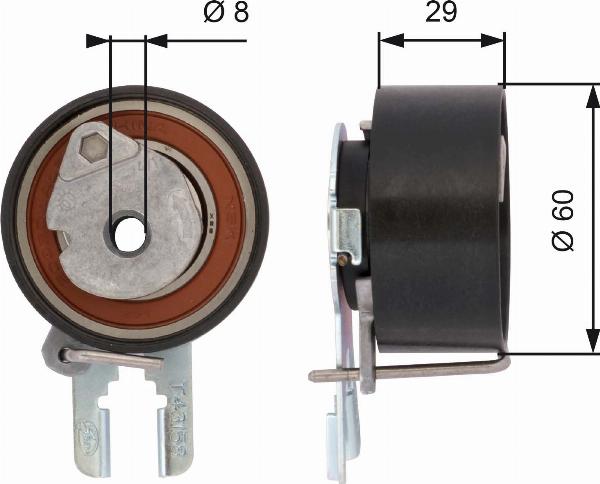 GATES T43158 - Натяжна ролик, ремінь ГРМ autocars.com.ua