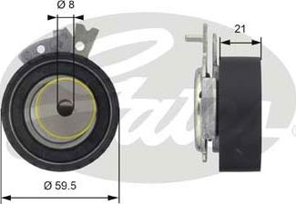 Gates T43161 - Натяжна ролик, ремінь ГРМ autocars.com.ua