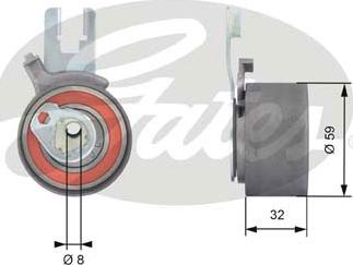 Gates T43165 - Натяжна ролик, ремінь ГРМ autocars.com.ua