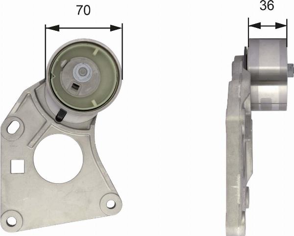 GATES T43166 - Натягувач, зубчастий ремінь autocars.com.ua