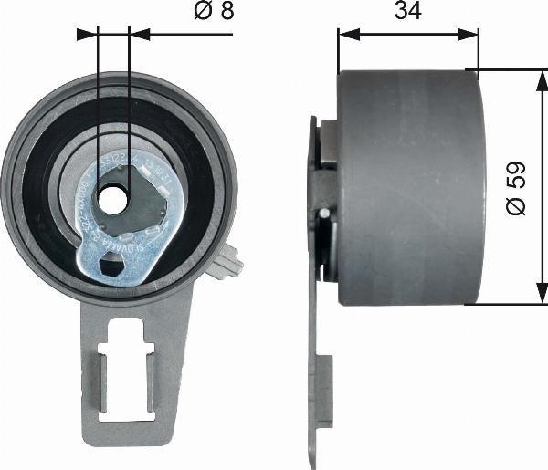 GATES T43180 - Натягувач, зубчастий ремінь autocars.com.ua