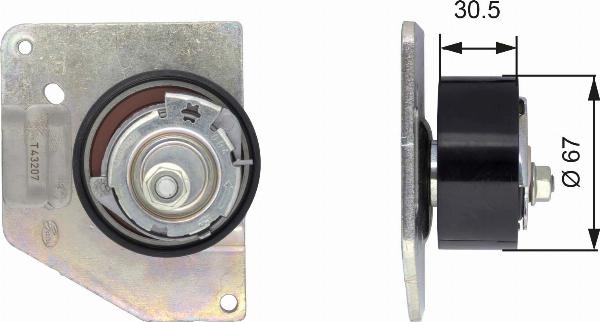 GATES T43207 - Натягувач, зубчастий ремінь autocars.com.ua