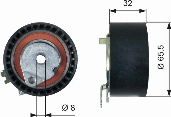 GATES T43236 - Натяжна ролик, ремінь ГРМ autocars.com.ua