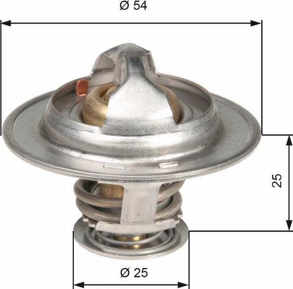 GATES TH13076G1 - Термостат, охолоджуюча рідина autocars.com.ua