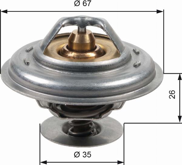 GATES TH13287G1 - Термостат, охолоджуюча рідина autocars.com.ua
