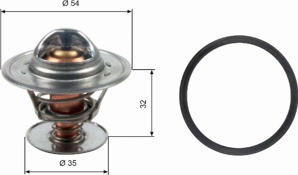 GATES TH13684G1 - Термостат, охолоджуюча рідина autocars.com.ua