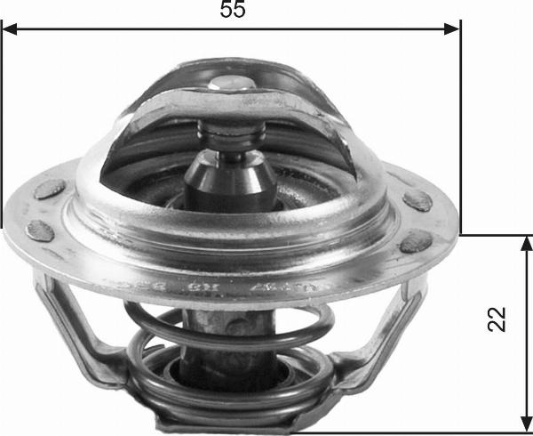 GATES TH13783G1 - Термостат, охолоджуюча рідина autocars.com.ua
