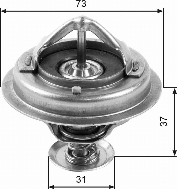 GATES TH24582G1 - Термостат, охолоджуюча рідина autocars.com.ua