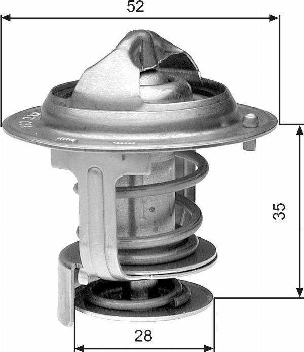 GATES TH29478G1 - Термостат, охолоджуюча рідина autocars.com.ua