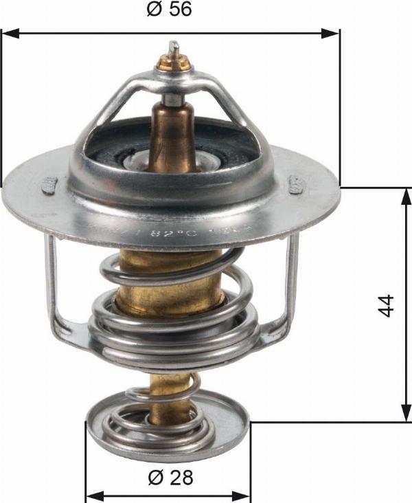 GATES TH30282G1 - Термостат, охолоджуюча рідина autocars.com.ua
