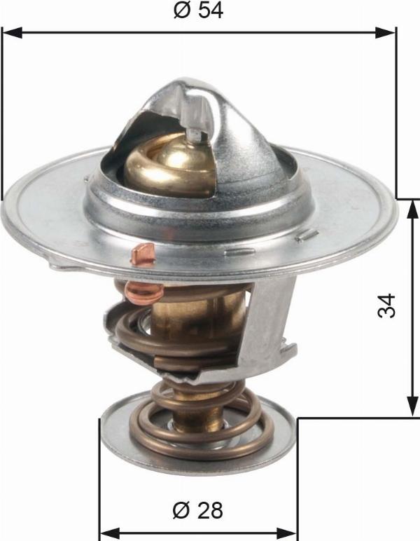 GATES TH47685G1 - Термостат, охолоджуюча рідина autocars.com.ua