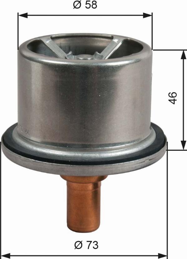 GATES TH51287G1 - Термостат, охолоджуюча рідина autocars.com.ua