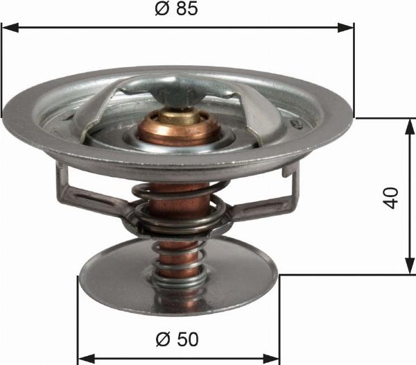 GATES TH51583G1 - Термостат, охолоджуюча рідина autocars.com.ua