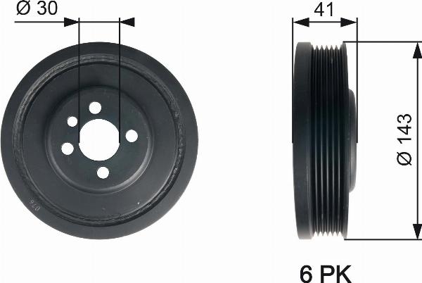 GATES TVD1001 - Ремінний шків, колінчастий вал autocars.com.ua