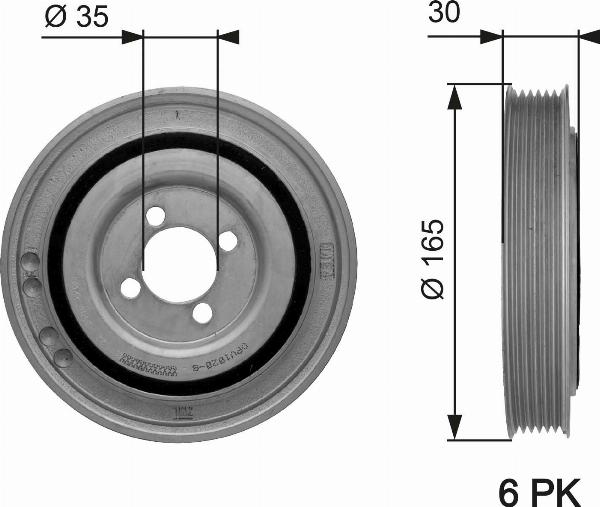 GATES TVD1032 - Ремінний шків, колінчастий вал autocars.com.ua