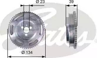 Gates TVD1071 - Ремінний шків, колінчастий вал autocars.com.ua