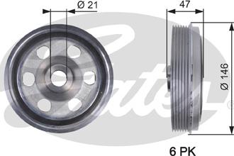 Gates TVD1082 - Шкив коленчатого вала avtokuzovplus.com.ua