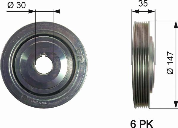 GATES TVD1101 - Ремінний шків, колінчастий вал autocars.com.ua