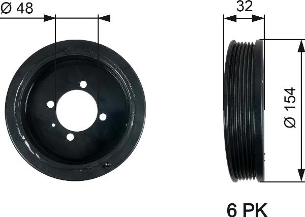 GATES TVD1130 - Ремінний шків, колінчастий вал autocars.com.ua