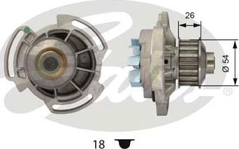 GATES WP0008 - Водяний насос autocars.com.ua