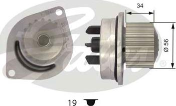 Gates WP0038 - Водяний насос autocars.com.ua