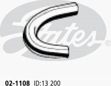 GATES-AU 02-1108 - Шланг радіатора autocars.com.ua