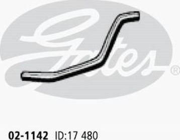 GATES 02-1142 - Шланг радіатора autocars.com.ua