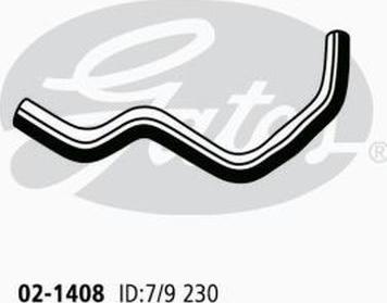 GATES 02-1408 - Шланг радіатора autocars.com.ua