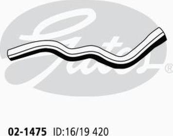 GATES 02-1475 - Шланг радіатора autocars.com.ua