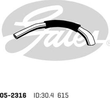 GATES 05-2316 - Шланг радіатора autocars.com.ua