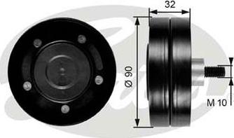 GATES-AU 36187 - Паразитний / провідний ролик, поліклиновий ремінь autocars.com.ua
