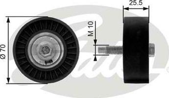 GATES-AU 36199 - Направляющий ролик, поликлиновый ремень autodnr.net