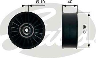 GATES-AU 36500 - Паразитний / провідний ролик, поліклиновий ремінь autocars.com.ua