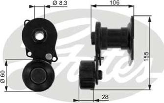 GATES-AU 38233 - Натягувач ременя, клинові зуб. autocars.com.ua