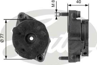 GATES-AU 38345 - Натягувач ременя, клинові зуб. autocars.com.ua