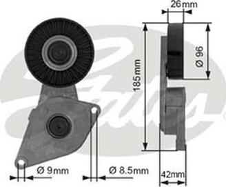 GATES-AU 38464 - Натягувач ременя, клинові зуб. autocars.com.ua