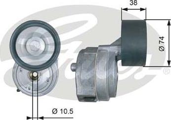 GATES-AU 38600 - Натягувач ременя, клинові зуб. autocars.com.ua