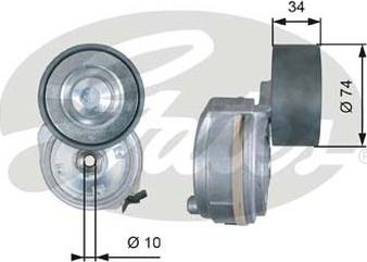 GATES-AU 38638 - Натягувач ременя, клинові зуб. autocars.com.ua