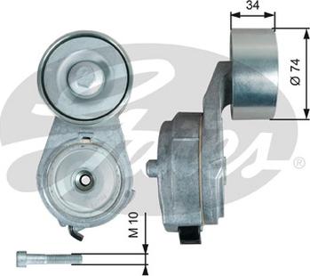 GATES-AU 38725 - Натягувач ременя, клинові зуб. autocars.com.ua