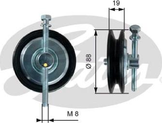 GATES-AU 39361 - Натяжна ролик, клиновий ремінь autocars.com.ua