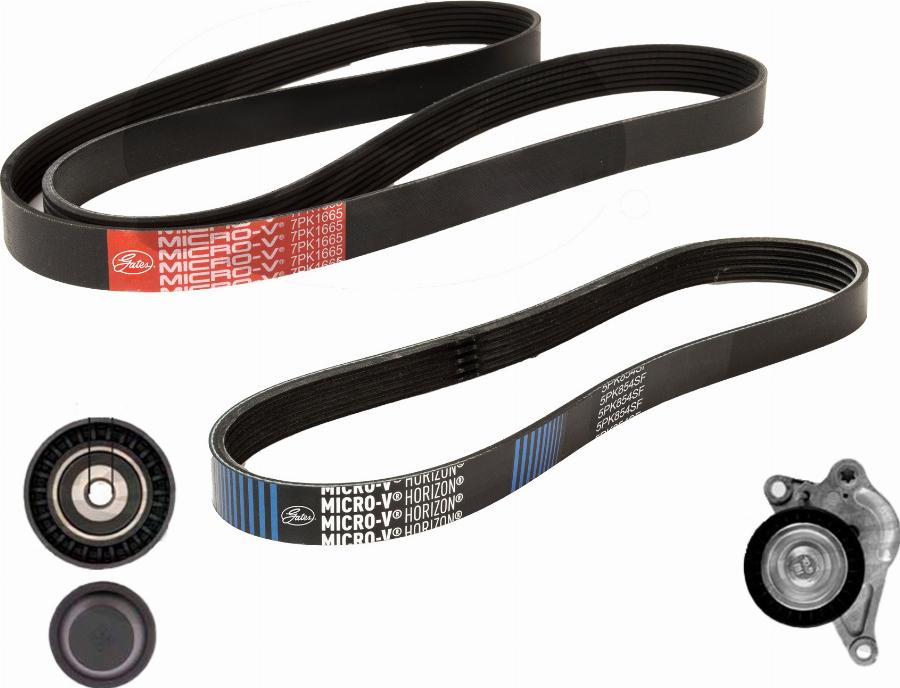 GATES AK017PK1665 - Поликлиновий ремінний комплект autocars.com.ua