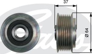 GATES-AU OAP7160 - Ремінний шків, генератор autocars.com.ua