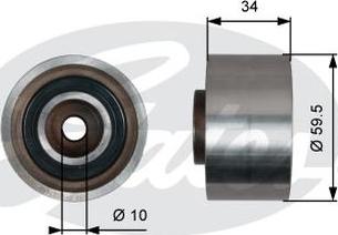 GATES-AU T42222 - Паразитний / Провідний ролик, зубчастий ремінь autocars.com.ua