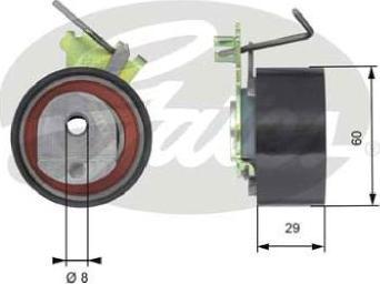 GATES-AU T43088 - Натяжна ролик, ремінь ГРМ autocars.com.ua