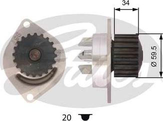 GATES-AU WP0012 - Водяний насос autocars.com.ua