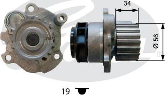 GATES-AU WP0062 - Водяний насос autocars.com.ua