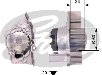 GATES-AU WP0083 - Водяний насос autocars.com.ua