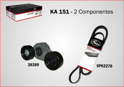 GATES KA151 - Поликлиновий ремінний комплект autocars.com.ua
