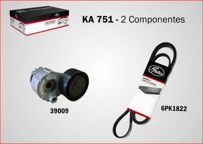 GATES KA751 - Поликлиновий ремінний комплект autocars.com.ua